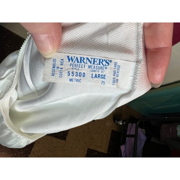 warner half slip skirt white knee length size large - Picture 8 of 8
